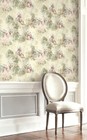 Wallpaper French Toile Faux Tapestry Green Blue Red Pink On Cream  60 Sq Ft Bolt