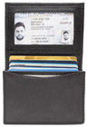 Men s Black Genuine Leather Bifold Wallet Slim Thin Id Window Credit Card Holder