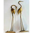 Vintage Pair Of Tall Brass Mcm Mid Century Modern Heron Crane Egret 26 h   31 h