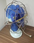Vtg Westinghouse Ad12-1 Electric Art Deco Fan Blue Plastic Blades Aqua Base