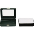 Black Leather Glass Top Gem Box Loose Stone Jewelry Case Display With Clasp