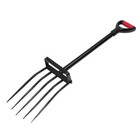 5 Tines Garden Pitchfork Heavy   duty Spading Fork Y   grip Metal Handle 41 Inch