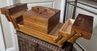 Vintage Cantilever Fold Out Accordion Sewing Box Wood Storage Craft Box Romania