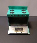 Vintage 1950 s Tin Metal Turquoise Oven And Stove Children Toy Made In The Usa