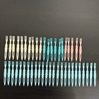 Vintage Plastic Cocktail Picks Forks Pink Blue Ivory White Mcm Hong Kong  46 
