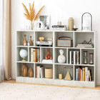 7 Cube Bookshelf 41 Inch White Floor Bookcase Freestanding Storage Organizer