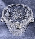 Beautiful Vintage Bleikristall Pinwheel Cut Crystal Ice Bucket W handles 6 5   x7   