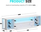 Modern Floating Tv Stand With Led Lights  55 1  Wall-mounted Media Console