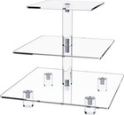3 Tier Strong Acrylic Square Cupcake Stand  Dessert Display Tower Clear  1
