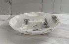 Vtg Genuine Alabaster Hand Carved Plate White Gray Veined Stone Art Italy Mcm