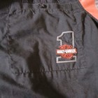 Harley Davidson Racing Button Up Shirt Mens 2xl Black orange Logo Embroidered