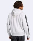 Mens Adidas Essentials Fleece 3-stripes Full Zip  Hoodie  Gray Heather black Xl