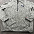 Kentucky Wildcats Pullover Mens Large Gray Blue Embroidered Logo 1 4 Zip League