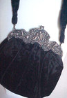 Art Nouveau Sterling Silver Framed Handbag Repousse Cherubs