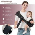 Toddler Baby Sling Carrier Hip With Backrest Lightweight Travel Friendly Black