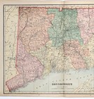 1907  Connecticut - Map Original Large  18x13  Railroads - Counties  Townships