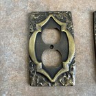 Vintage Amerock Monterey Outlet Plate Cover Brutalist Brass Art Deco Lot Of 4