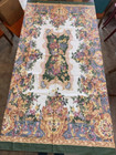 Vintage Waterford Cotton Sateen Floral Filigree Print Tablecloth 69x51 Oblong