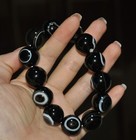 4 6  Rare Old Tibetan Buddhism Natural Agate Dzi Eye Amulet Prayer Bead Bracelet