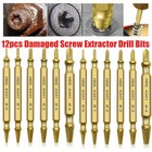 12pcs Damaged Screw Extractor Broken Screws Bolt Stripped Remover Tool Kit Us