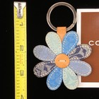 Nib Coach Signature Patchwork Flower Canvas Daisy Bag Charm Ring Fob Keychain