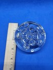 Vintage Clear Glass Flower Frog     11 Hole  Round Dome  3  Footed Floral Holder