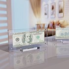 Crysfloa Acrylic Money Holder Dollar Bill Frame Display Case For Bill   