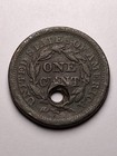 1849 Us Braided Hair Large One Cent  holed 