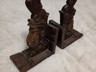 Bookends Hand Carved Wood Tiki Face Vintage Mcm Hawaii Luau Decor Honduras