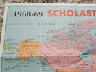Vintage School World News Wall Map 1968-69 Scholastic Magazines 