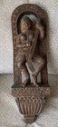 Antique Hand Carved Wood Hindu Goddess Saraswati Figure Statue 22 