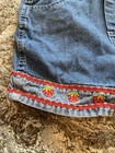 Vintage Jean Denim Shortalls 4t Toddler Girls Bib Overalls Shorts Strawberry