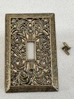 Filigree Brass Wall Cover Switch Plate Single One Toggle Light Switch Vintage