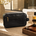 Genuine Black Toiletry Travel Dopp Kit Bag Portable Organizer Carry Case New