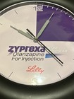Vtg Zyprexa Olanzapine Im Injection Working Wall Clock Lilly Pharma Drug Promo