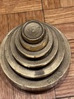 Set Of 6 Vintage Nesting Brass Scale Weights - 1 Ounce To 2 Lbs