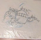 Hanna Barbera Funtastic Original Production Drawing Fireman Animation Art