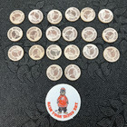Vintage A w Root Beer Wooden Nickel Lot 20 5   Trade Tokens Root Bear Patch Rare