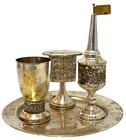 Vintage Jewish Hebrew Shabbat Havdalah   Serving Tray Set Judaica Judaism Israel