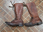 Vintage British Military Riding Boots     Side Laced     Size 10