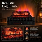 20 In Freestanding Electric Fireplace Log Set Light Adjustable Flame For Living