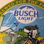 Vintage John Deere Sign - Busch Light Porcelain Farm Tractor Gas Pump Sign