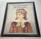 Vintage Framed Golden Soap Rand   Bryan Metal Tin Sign Boston Massachusetts