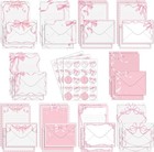 160 Pcs Pink Bow Stationery Paper Set For Girls With Stationery Letter And En   
