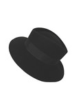 Men s   Women s Axcess Black Wide Brim Fedora Wool Felt Hat Grosgrain Band 20c