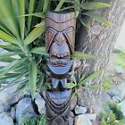 Ku Totem Hawaiian Tiki Statue Wall Sculpture Mask Tropical Tiki Bar Decor 40 