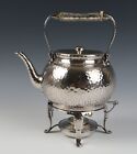 Antique Tiffany   Co Hammered Sterling Silver Tea Kettle   Stand Arts   Crafts