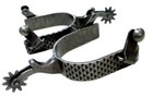 Men s Rasp Spurs Buffed Black Steel Heavy Western Cowboy Spurs