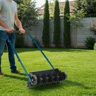 19in Push Spike Aerator  Heavy Duty Rolling Lawn Aerator with U-shaped Handle