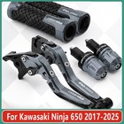 For Kawasaki Ninja 650 2017-2025 Cnc Brake Clutch Levers Handlebar Grip Set New